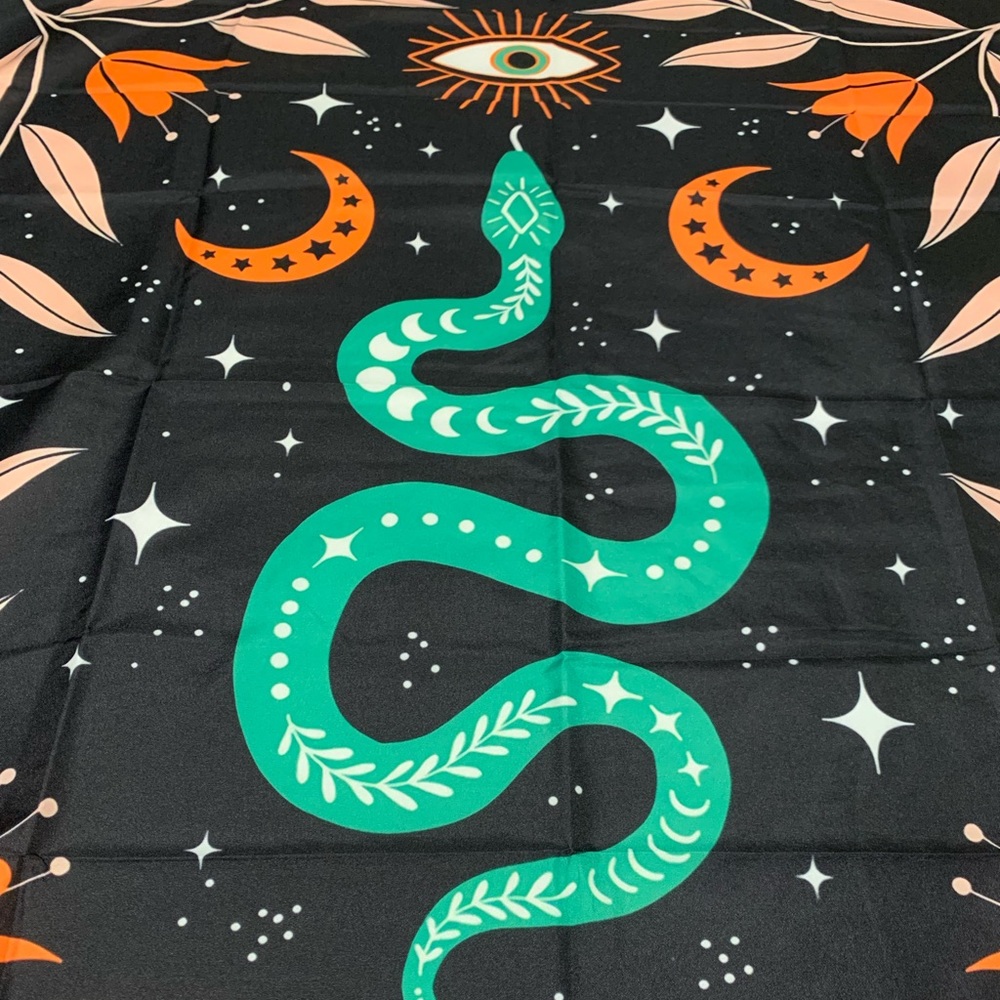 SOLD Snake tapestry all seeing eye floral moon flower wall decor stars girl gift - Picture 2 of 5